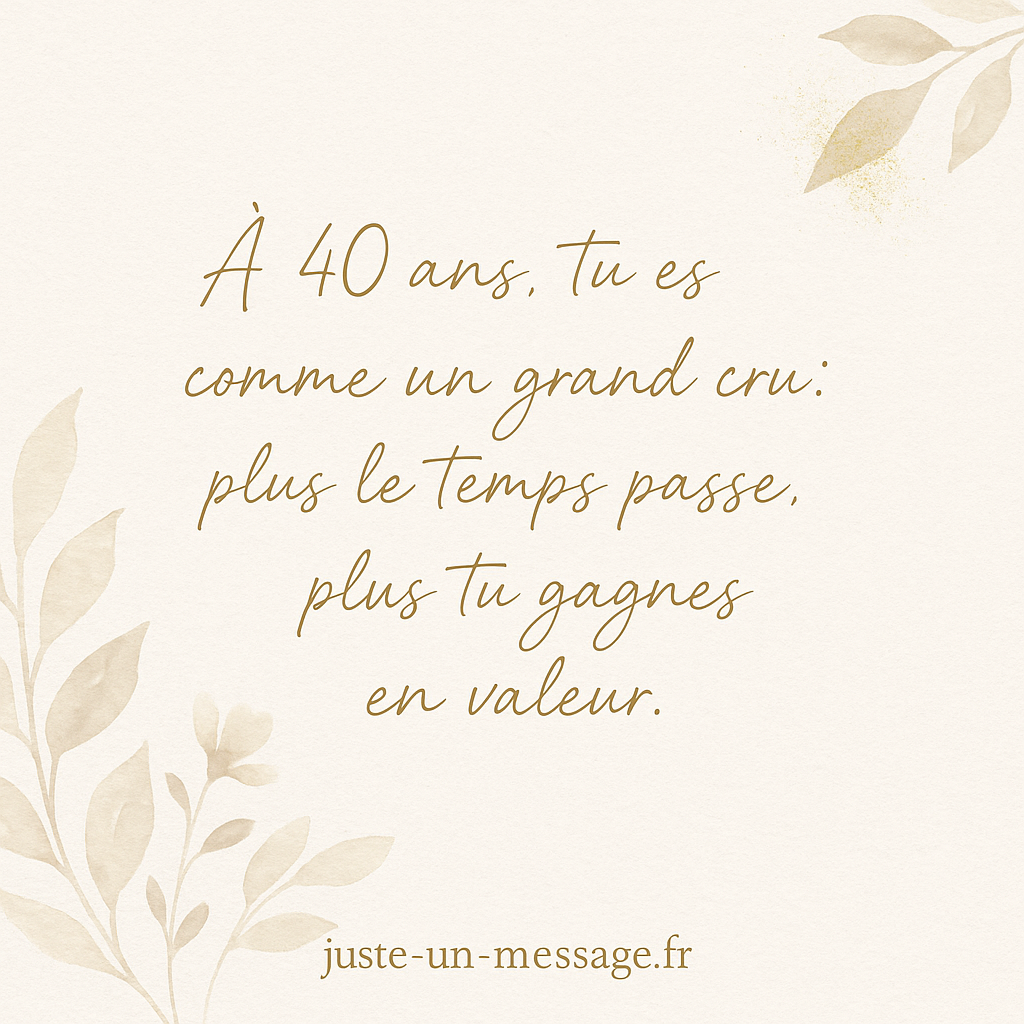 Citation inspirante pour un 40e anniversaire – Design doux et poétique