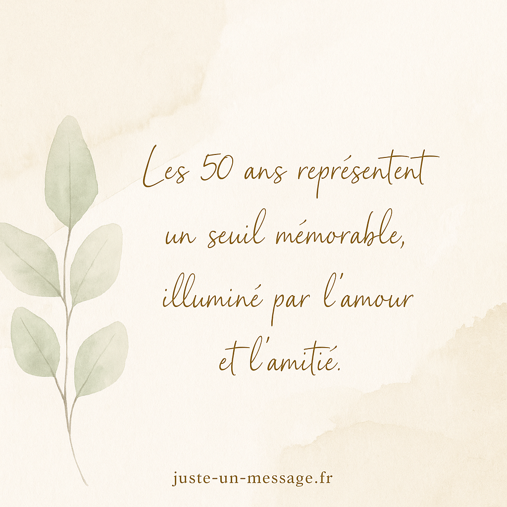 Citation inspirante pour souhaiter 50 ans