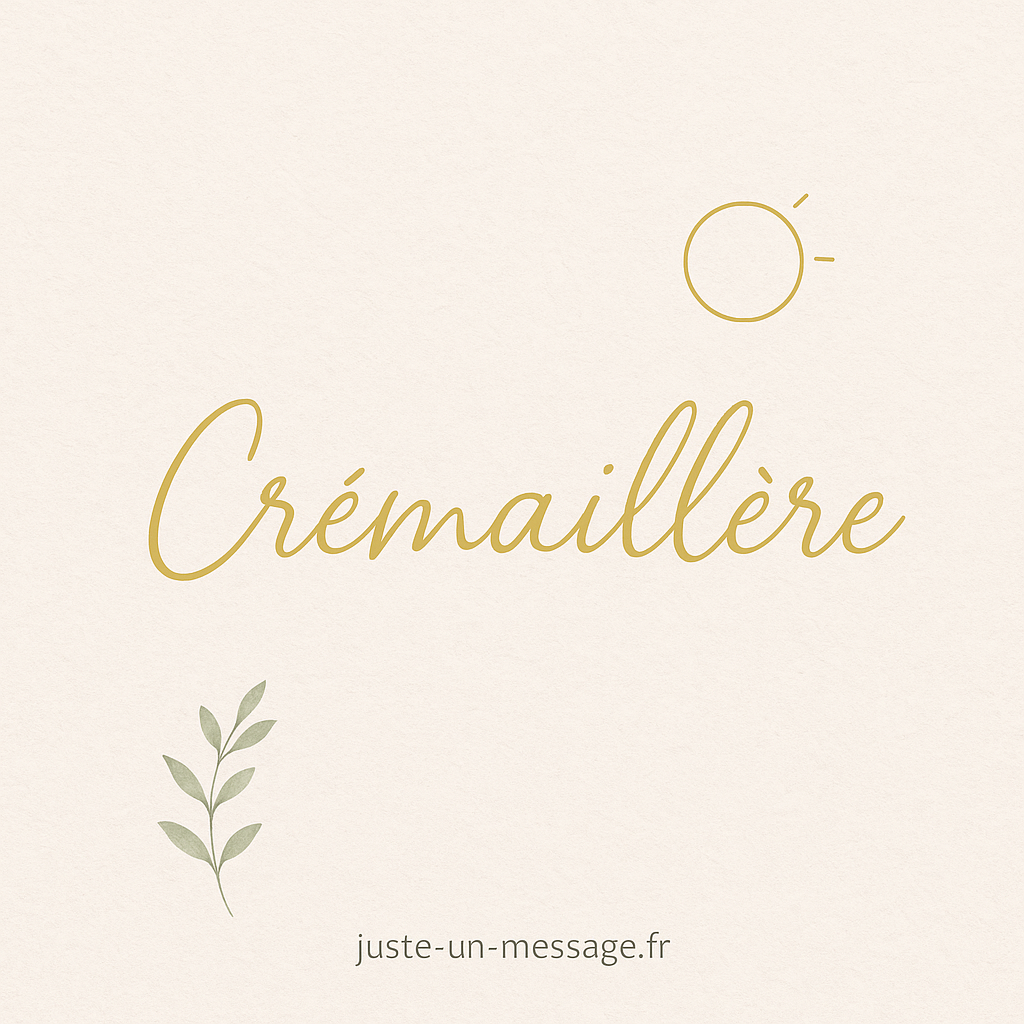 Idée message crémaillère – inspiration simple et élégante