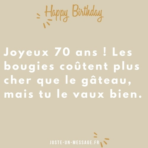 Joyeux anniversaire 70 ans
