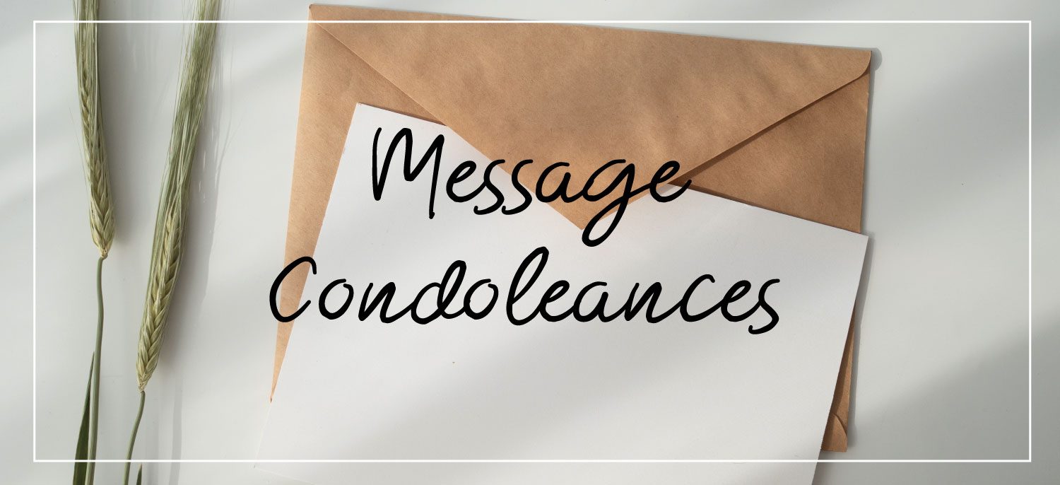 Message Condoleances Message de Condoléances