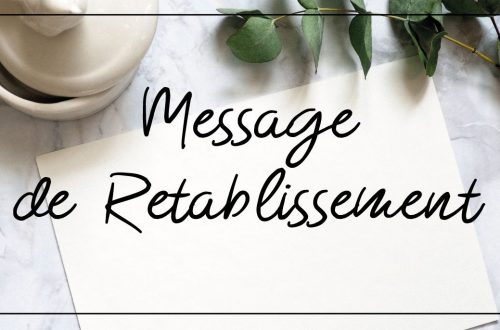 message rétablissement