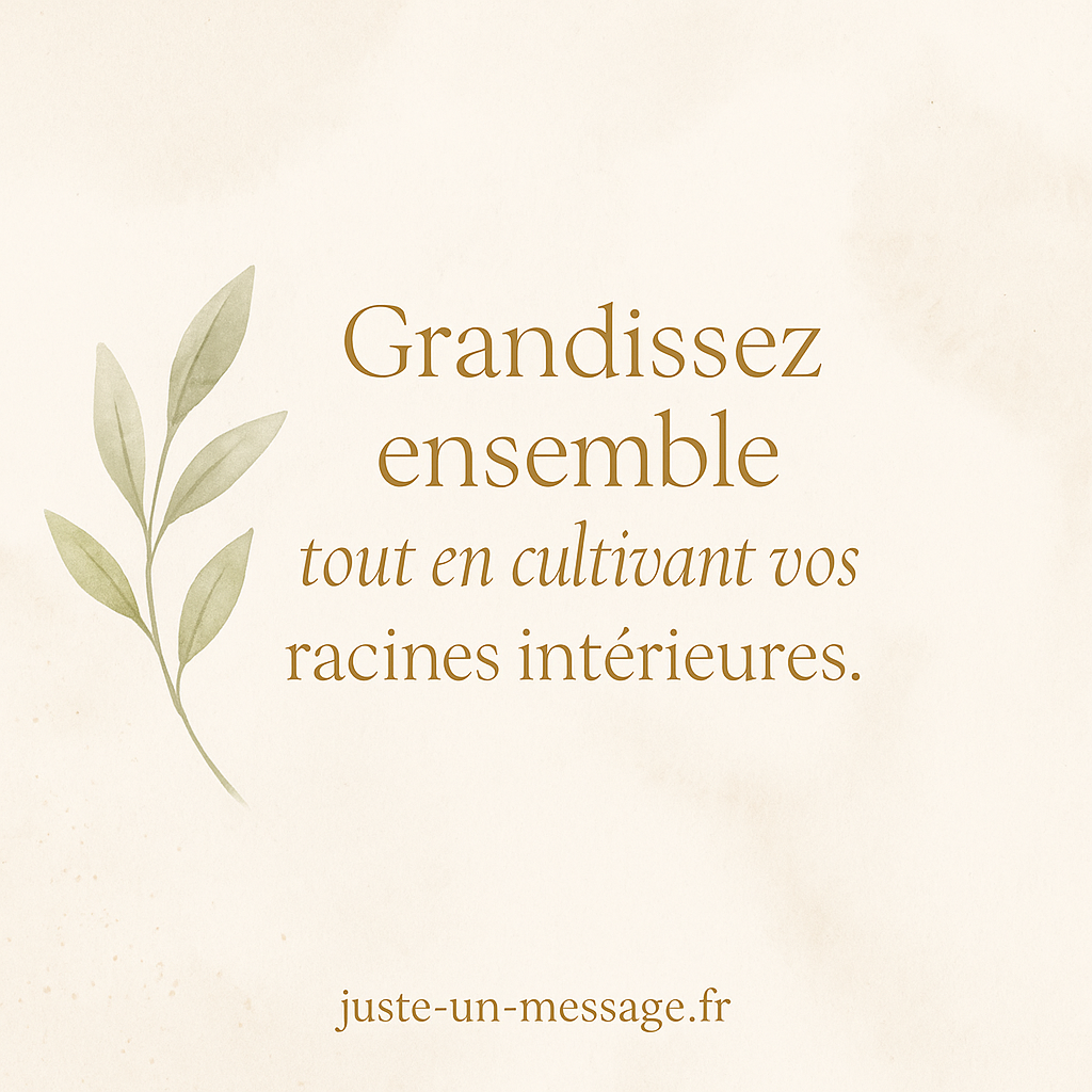 Citation inspirante sur les noces de coton avec une branche végétale et fond doux