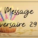 message anniversaire 29 ans