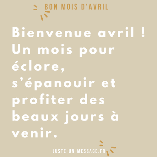 texte pour le mois d'avril