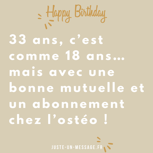 message anniversaire 33 ans