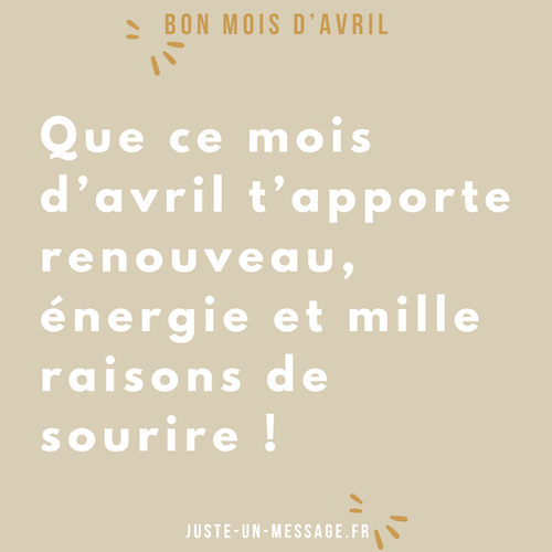 souhaiter bon mois avril