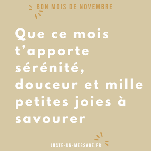 bon debut de mois de novembre