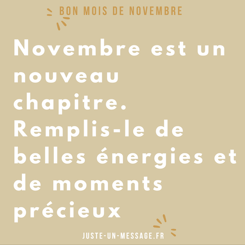 heureux mois de novembre