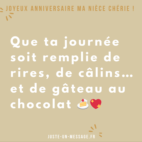 Message d’anniversaire mignon pour une nièce