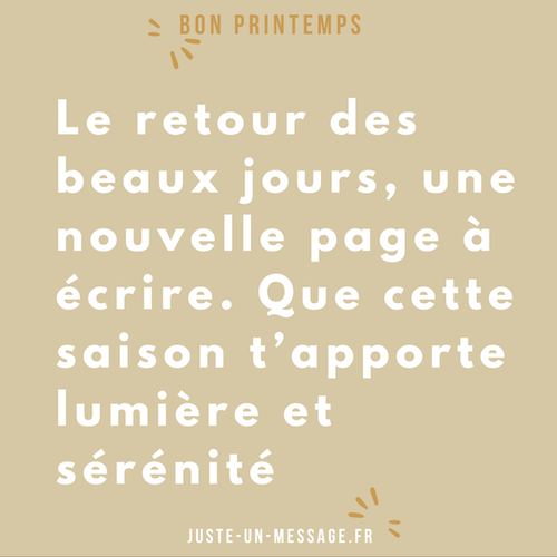 message pour souhaiter un bon printemps