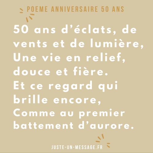 poeme anniversaire 50 ans