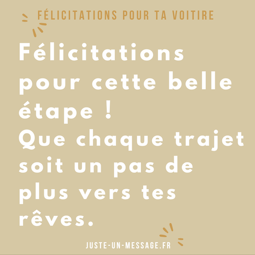 texte félicitations pour une nouvelle voiture