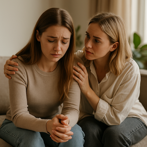 Complicité et réconfort entre amies proches