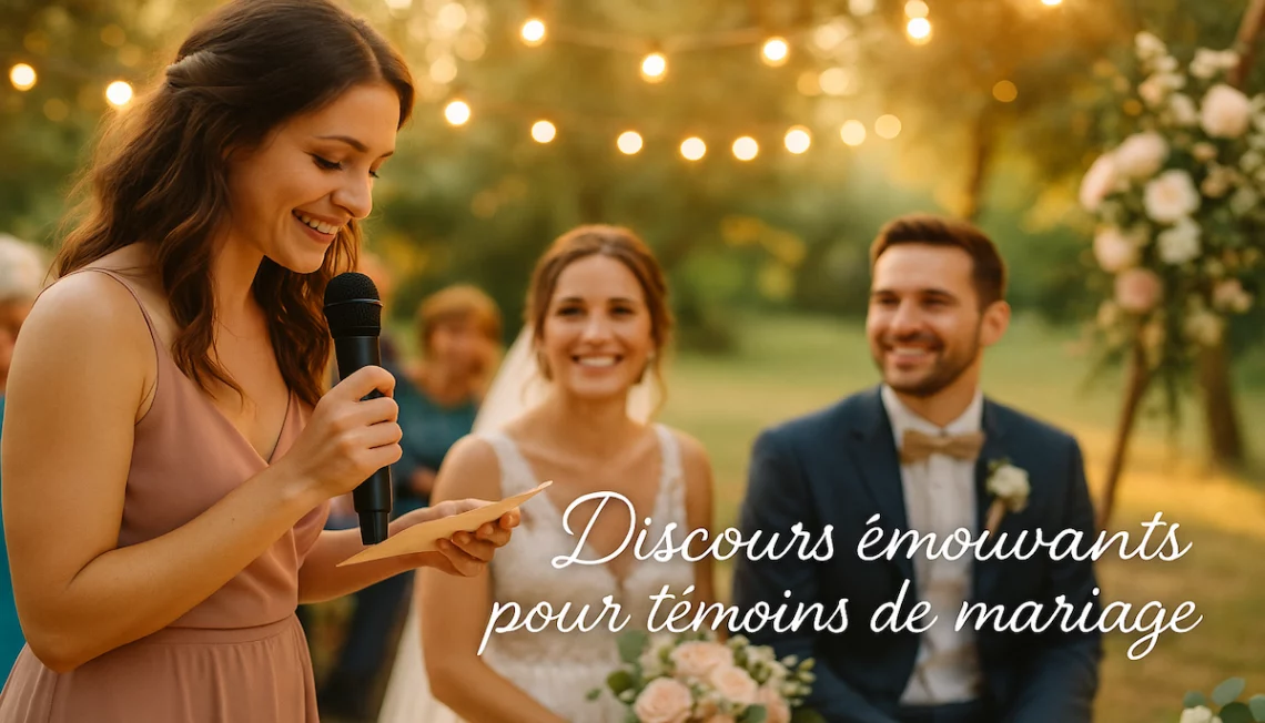 Discours émouvants pour témoins de mariage : idées inspirantes et exemples touchants