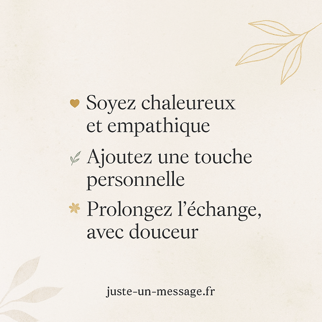 Exemples doux pour prendre des nouvelles d’un proche