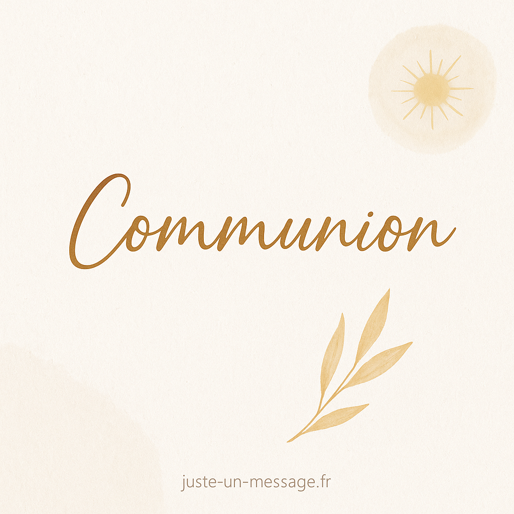 Félicitations communion : visuel minimaliste et élégant