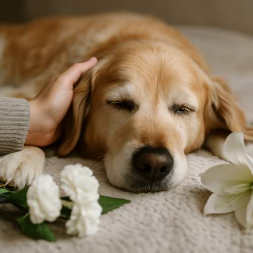 Gros plan sur le regard tendre d’un chien, symbole de soutien après la perte d’un animal