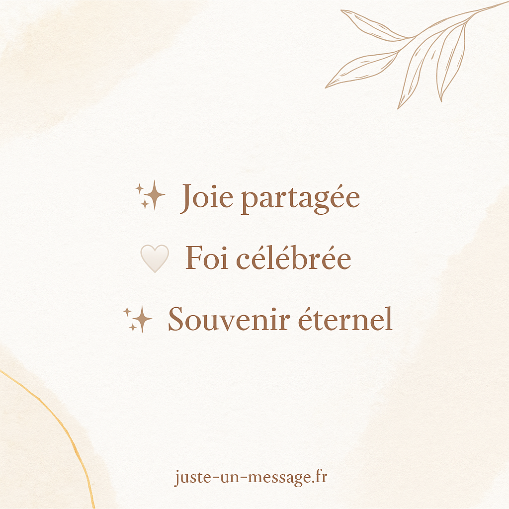 Idées douces et spirituelles de félicitations communion