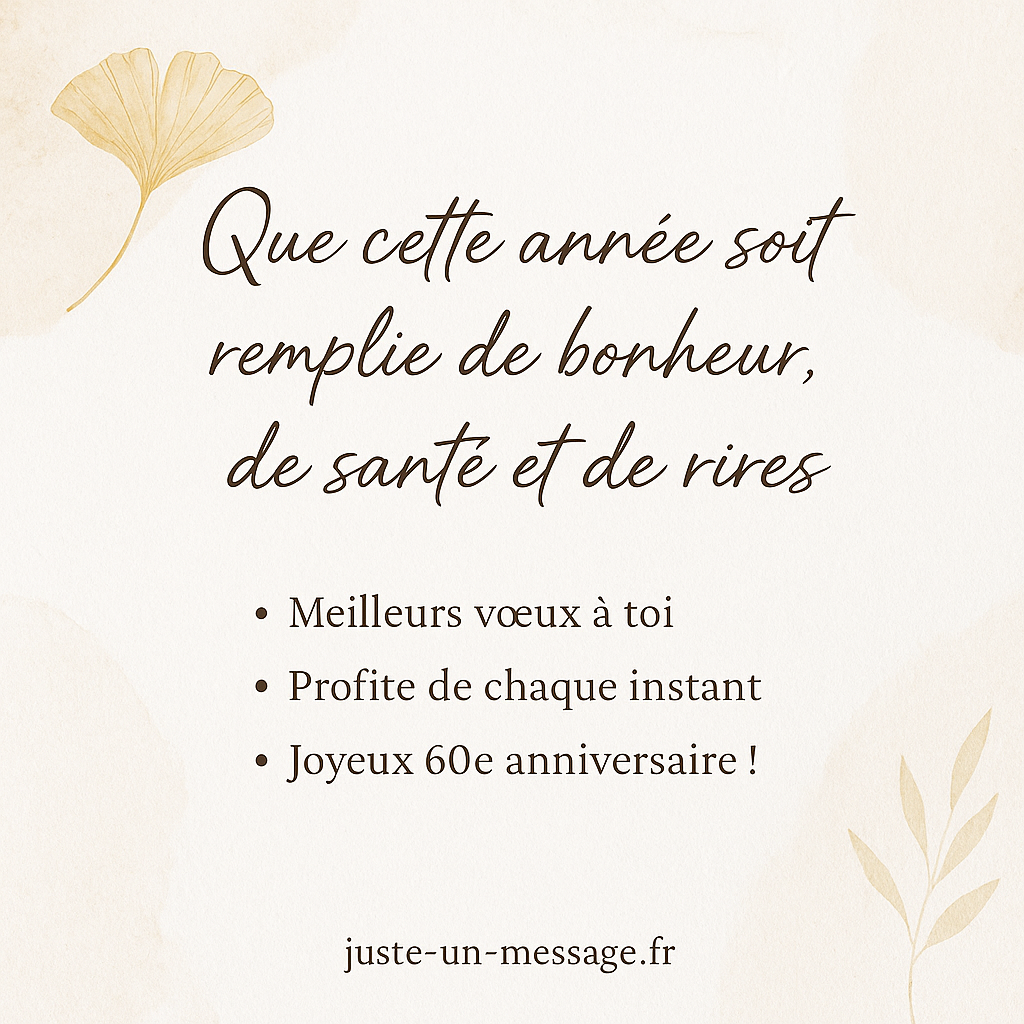 Idées douces de messages pour un 60e anniversaire