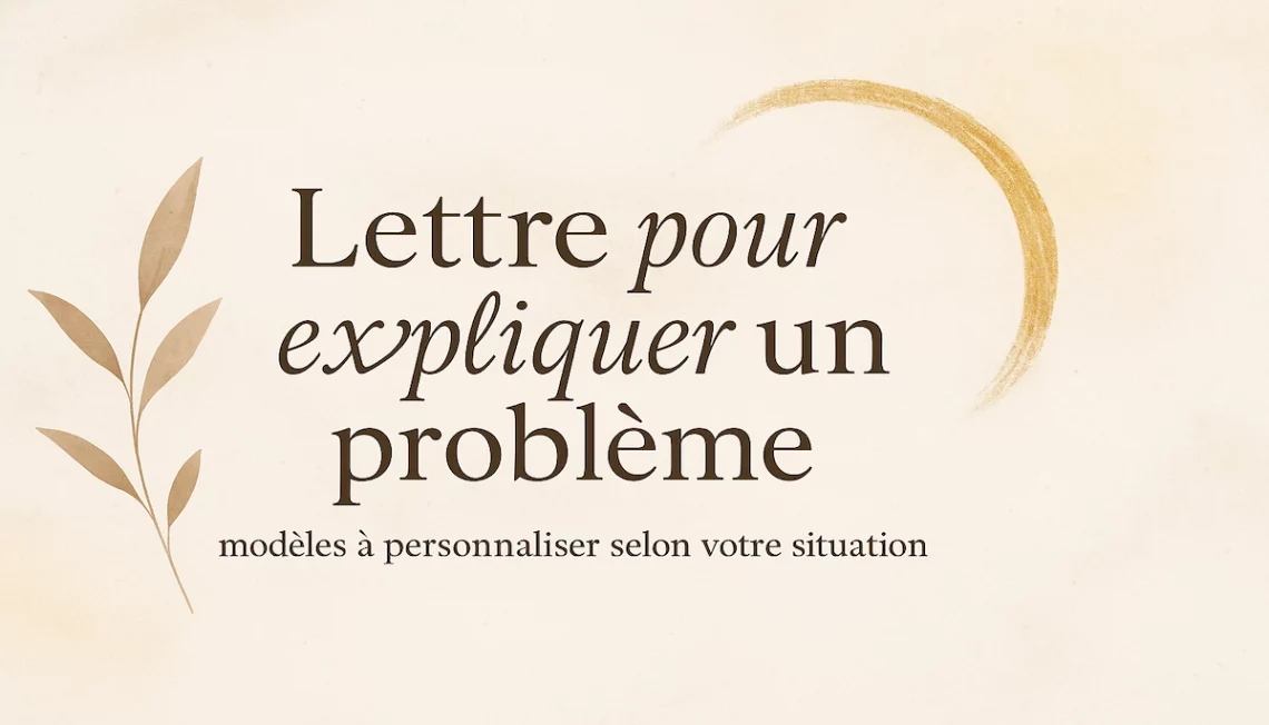 Lettre pour expliquer un problème : modèles et conseils