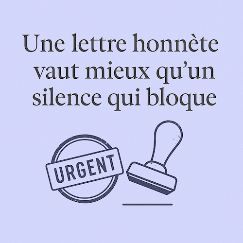 Une lettre honnête vaut mieux qu’un silence qui bloque