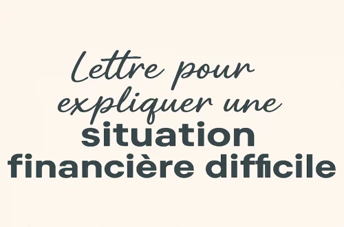 Lettre situation financière difficile