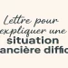 Lettre situation financière difficile