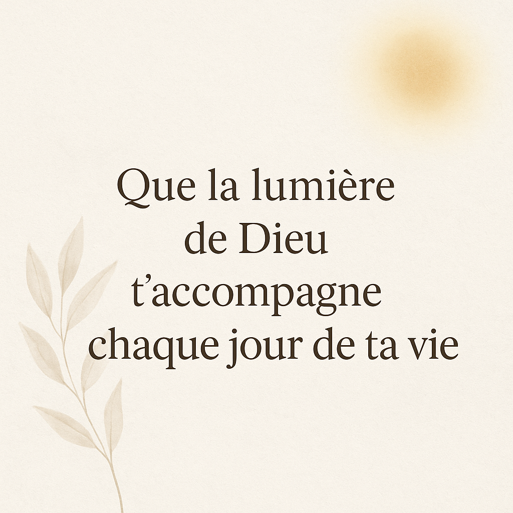 Que la lumière de Dieu t’accompagne – message religieux communion fille