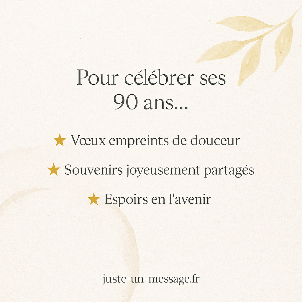 Messages touchants, drôles et originaux pour un 90e anniversaire