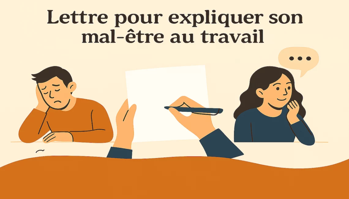 Lettre pour expliquer son mal-être au travail : modèles puissants et conseils