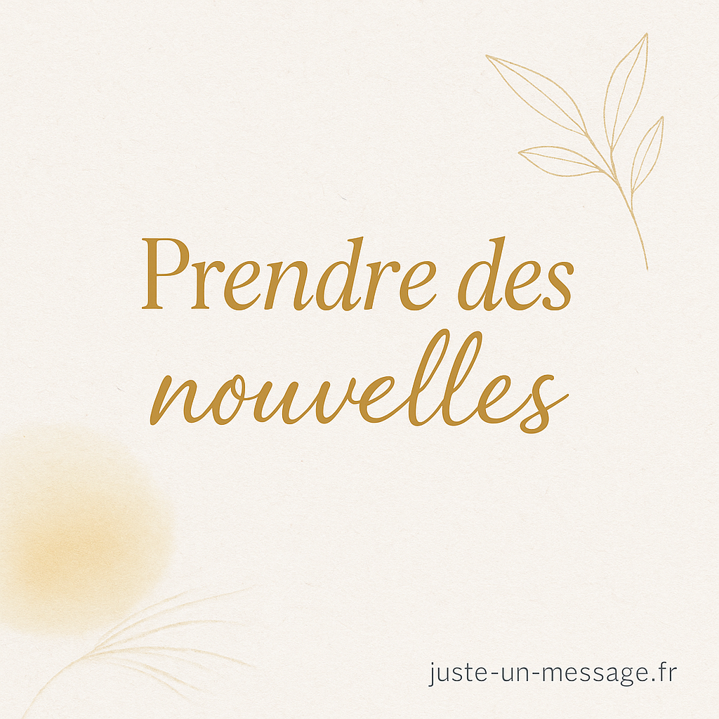 Prendre des nouvelles : mot-clé fort et minimaliste