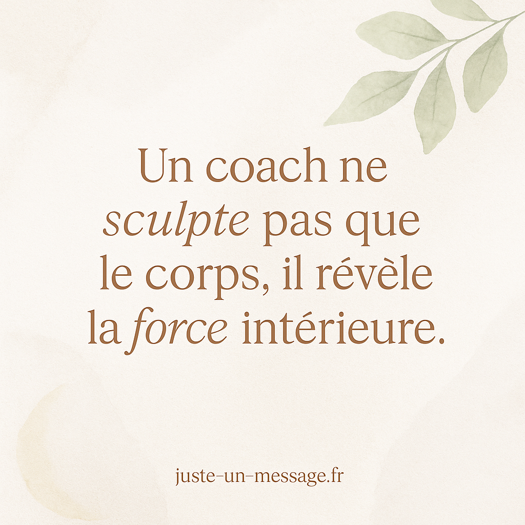 Un coach ne sculpte pas que le corps, il révèle la force intérieure