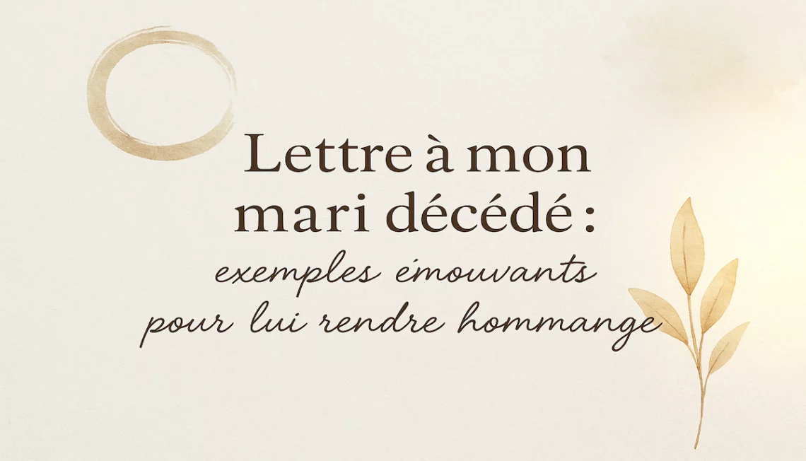 Lettre à mon mari décédé - exemple émouvant pour lui rendre hommage