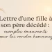 Lettre d’une fille à son père décédé