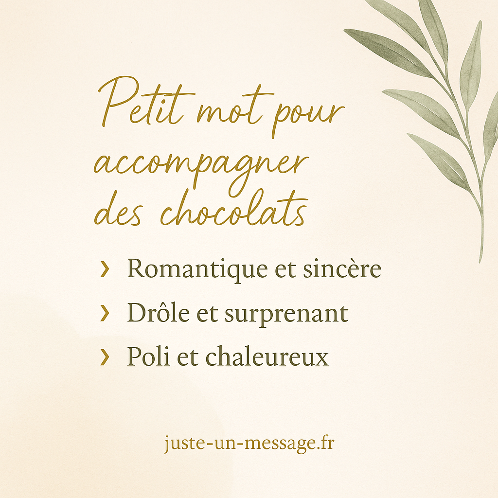 Idées de ton pour un petit mot avec chocolats