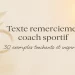 Texte de remerciement coach sportif – Exemples touchants et inspirants