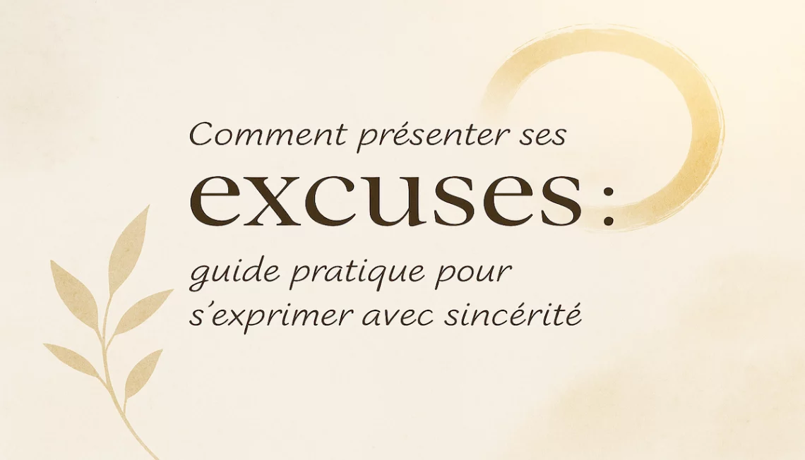 Image douce et minimaliste illustrant un guide pratique pour présenter ses excuses avec sincérité et apaiser les relations