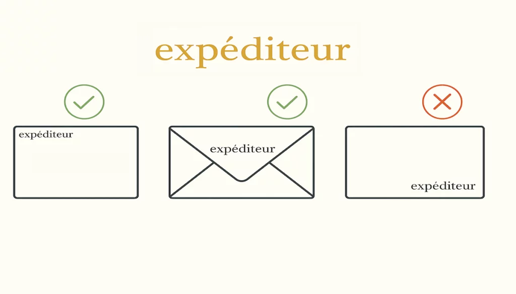 Exemple d’adresse expéditeur sur une enveloppe