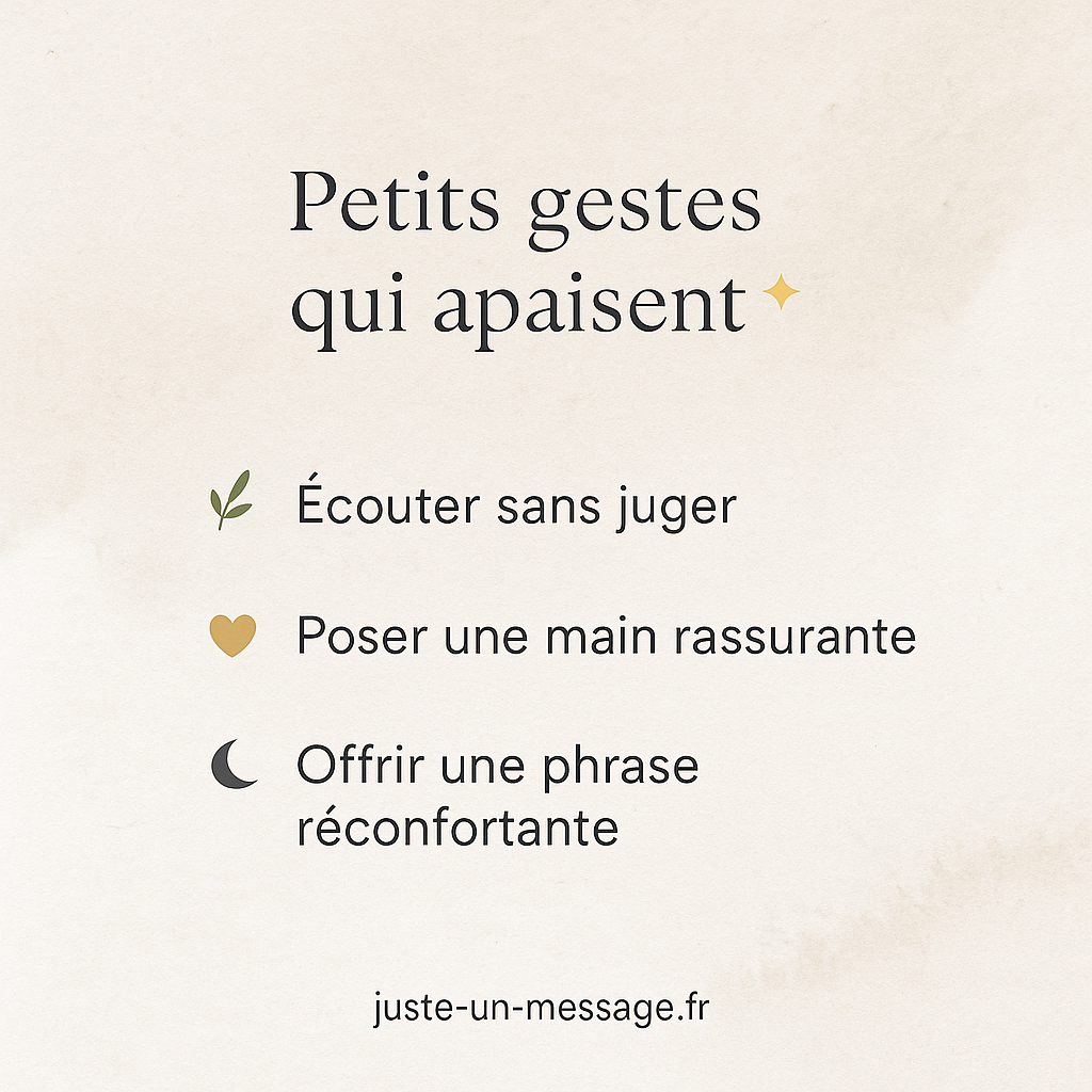 Gestes qui rassurent – écoute, présence et mots réconfortants