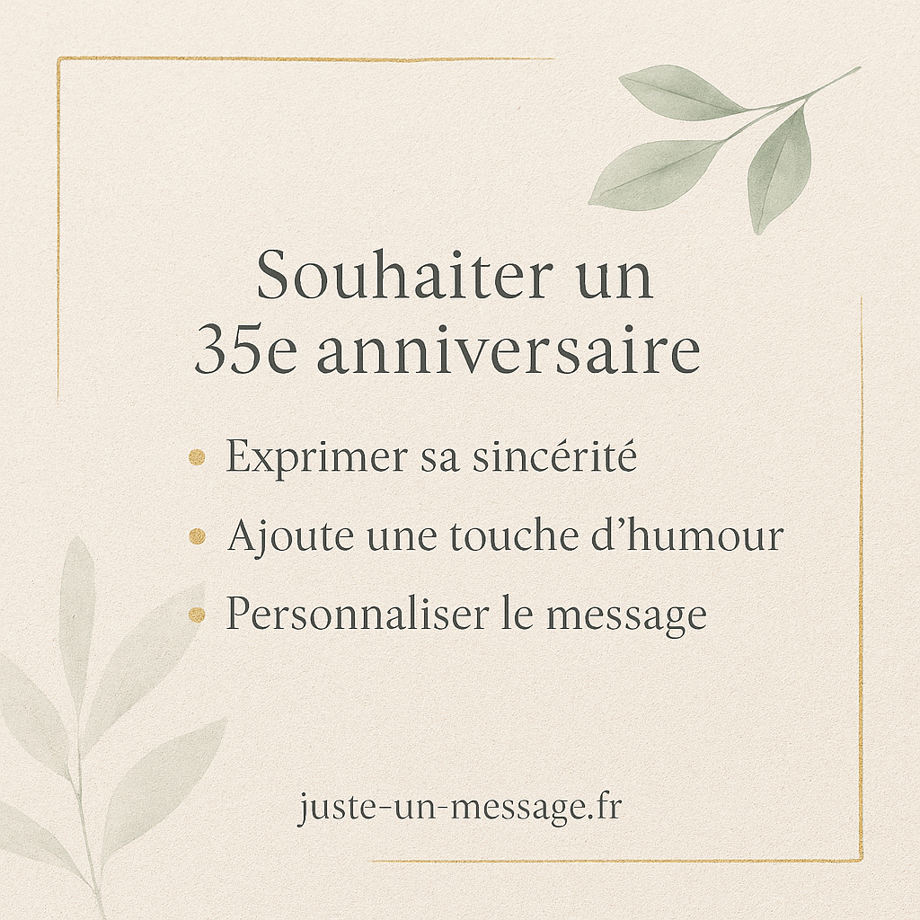 Idées de messages 35 ans – visuel doux et élégant