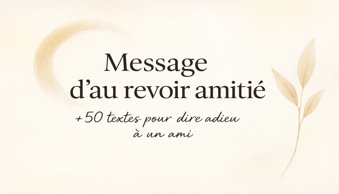 Message d’au revoir amitié – illustration douce et minimaliste