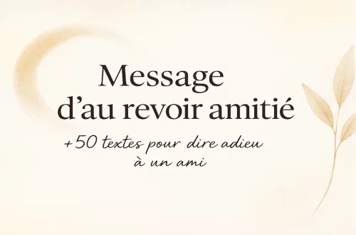 Message d’au revoir amitié – illustration douce et minimaliste