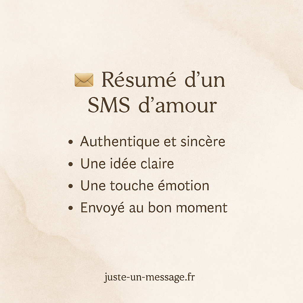 Résumé d’un SMS d’amour en 4 points essentiels