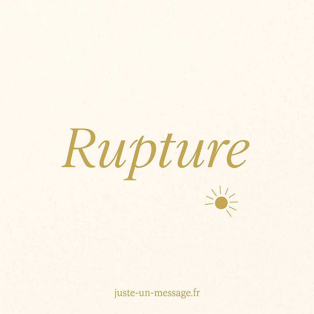 Rupture respectueuse : visuel minimaliste et élégant