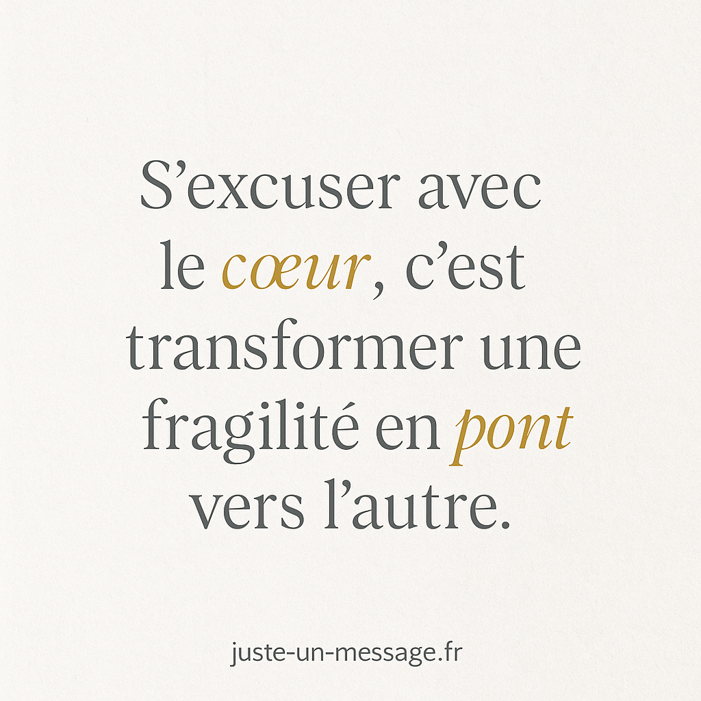S’excuser avec le cœur : transformer une fragilité en pont vers l’autre