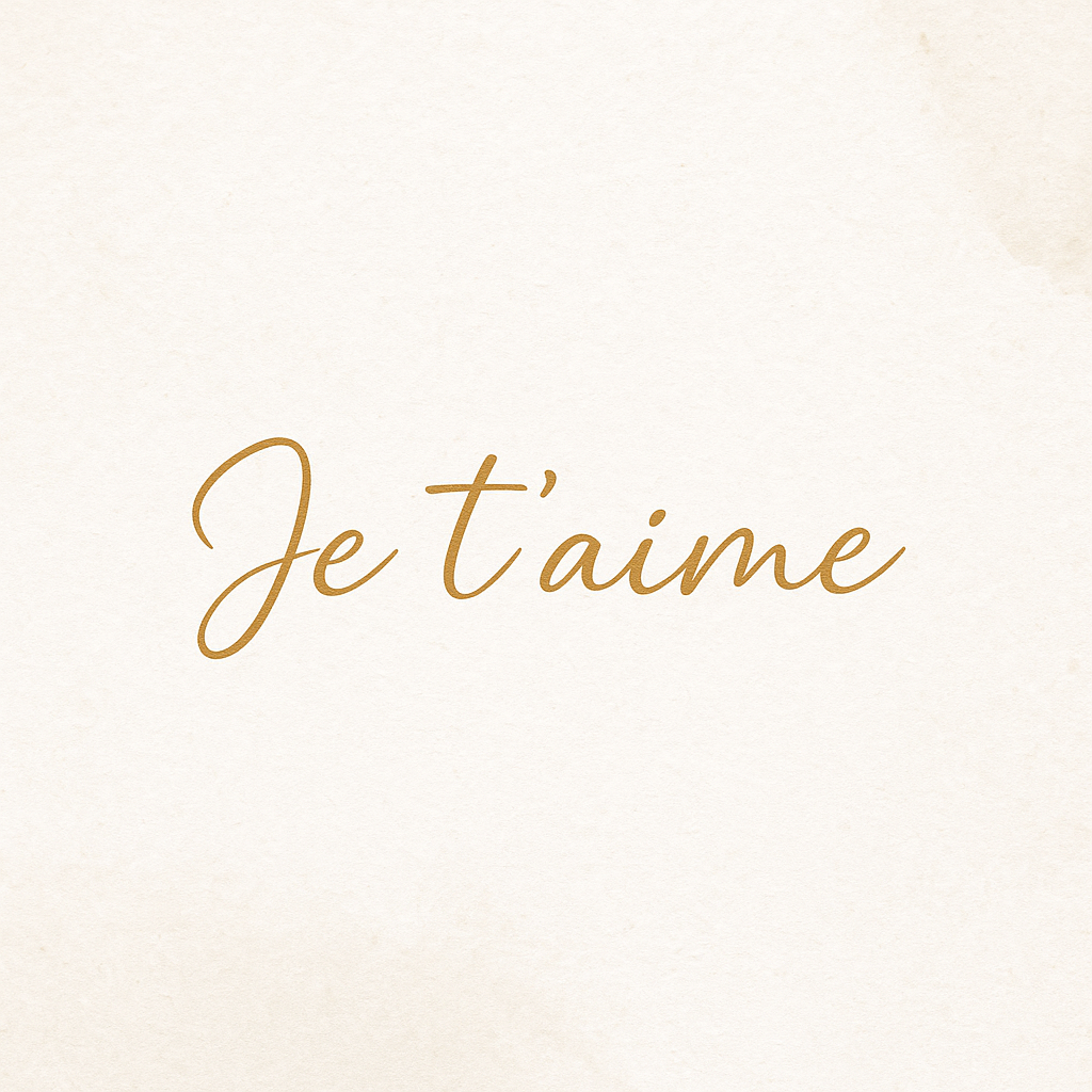 Visuel premium minimaliste "Je t’aime"