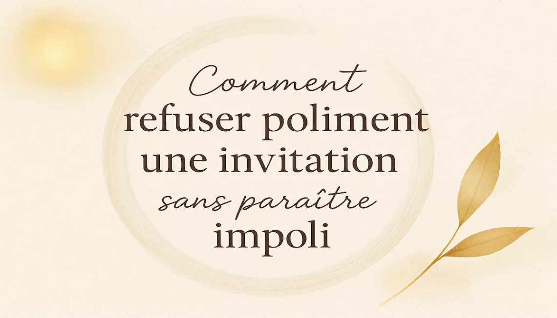 Refuser une invitation avec tact et bienveillance