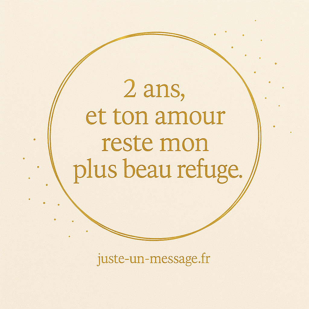 2 ans de mariage : ton amour reste mon plus beau refuge