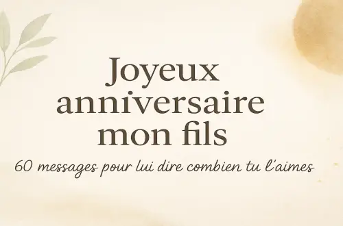 Joyeux anniversaire mon fils – visuel doux et minimaliste beige doré